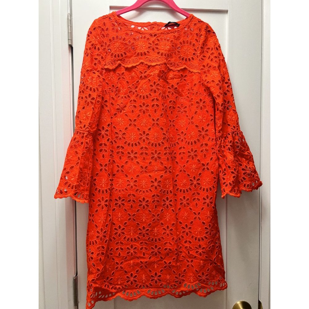 JCREW Eyelet Shift Dress Orange Size 0